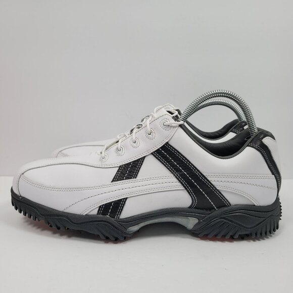 FootJoy Contour Series Men's White Black Spikes Golf Shoes 54051 US Size 11.5M - Picture 2 of 7